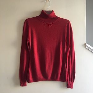 LOFT Petite Red Wool Turtleneck